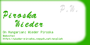 piroska wieder business card